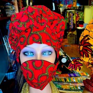 African Print Ladies Matching Mask